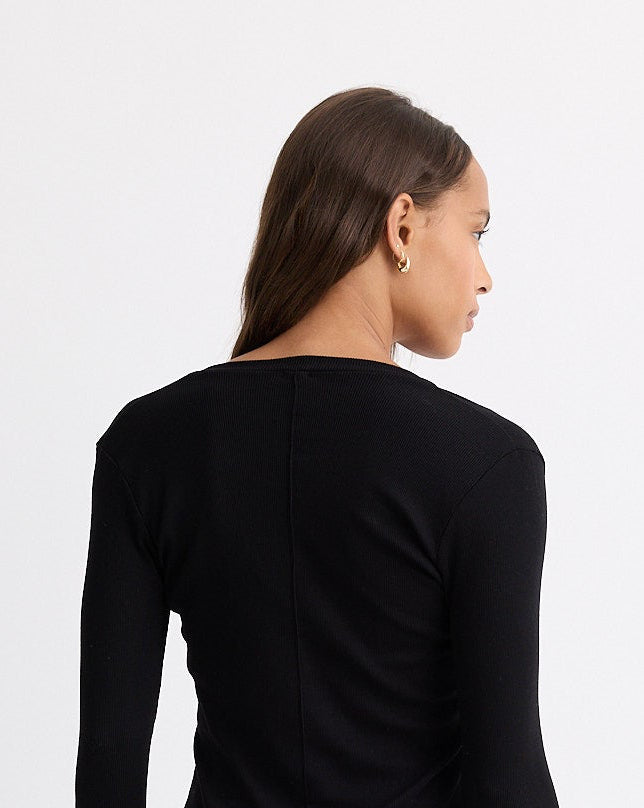 Supimaluxe Rib Long Sleeve V Neck