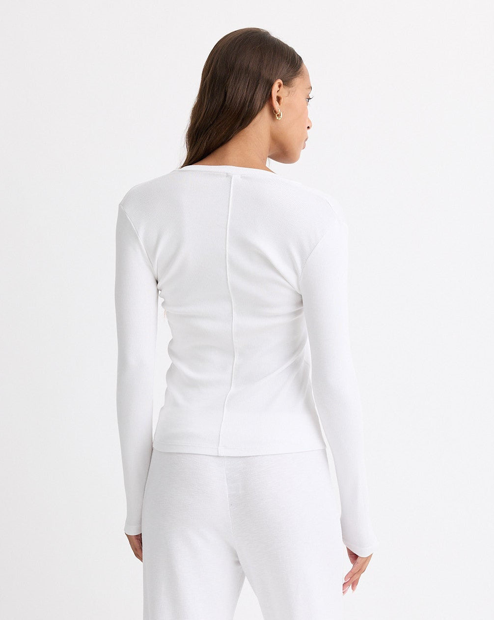 Supimaluxe Rib Long Sleeve V Neck