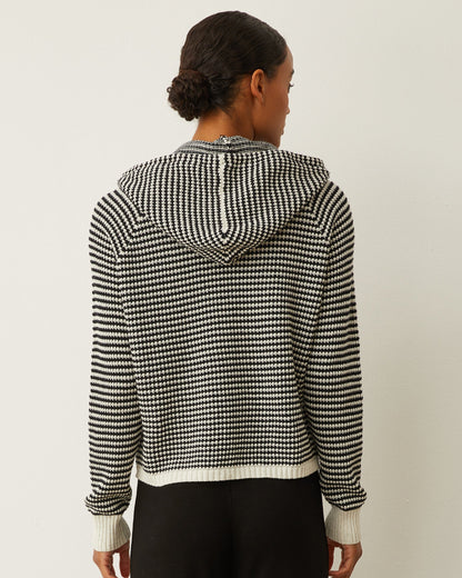 Cotton Cashmere Stripe Lounge Hoody