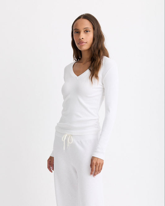 Supimaluxe Rib Long Sleeve V Neck
